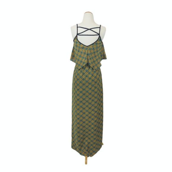 *Reposh* EUC Elegant Green and Yellow Maxi Dress - Picture 4 of 11